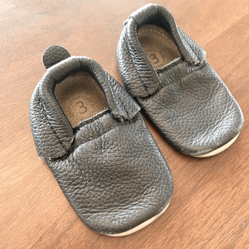 Black Minimoc HeyFolk 3 Baby Slippers Mocs